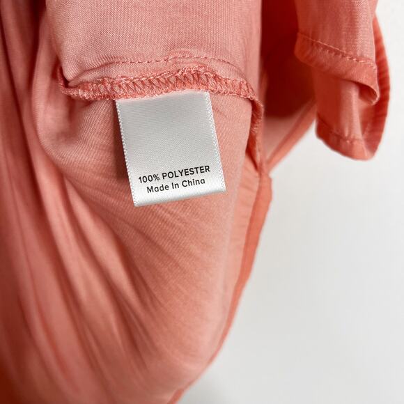 Allison Joy XSmall XS Coral Orange Pleated Camisole Tank Top Scoop Neck Satin - Picture 6 of 8